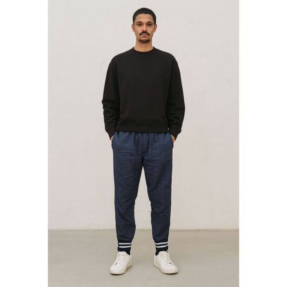 DRIES VAN NOTEN Blue Quilted Jogger Sweatpants Trousers Mens Size Large - Picture 1 of 9